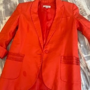 Calvin Klein red orange brazer size 4
